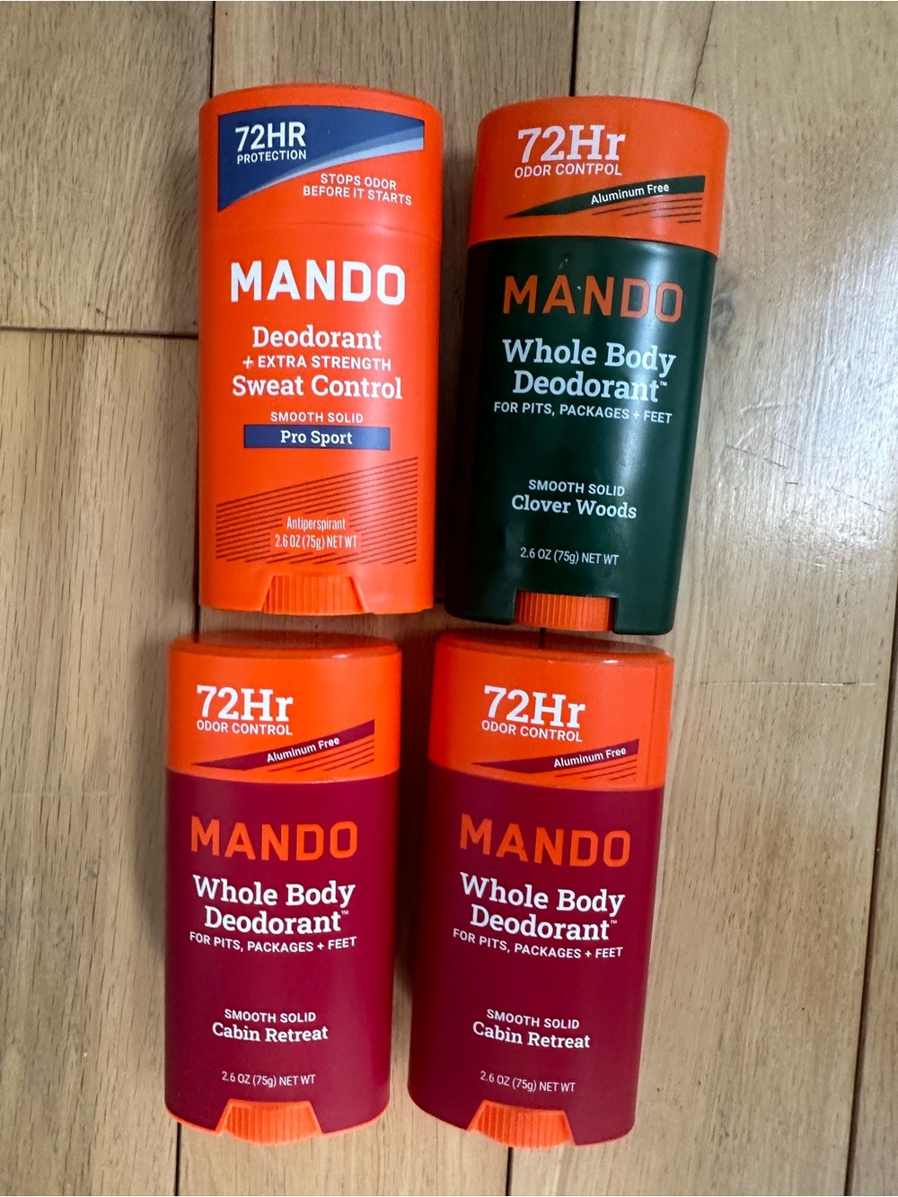 4 New Mando Whole Body Deodorants